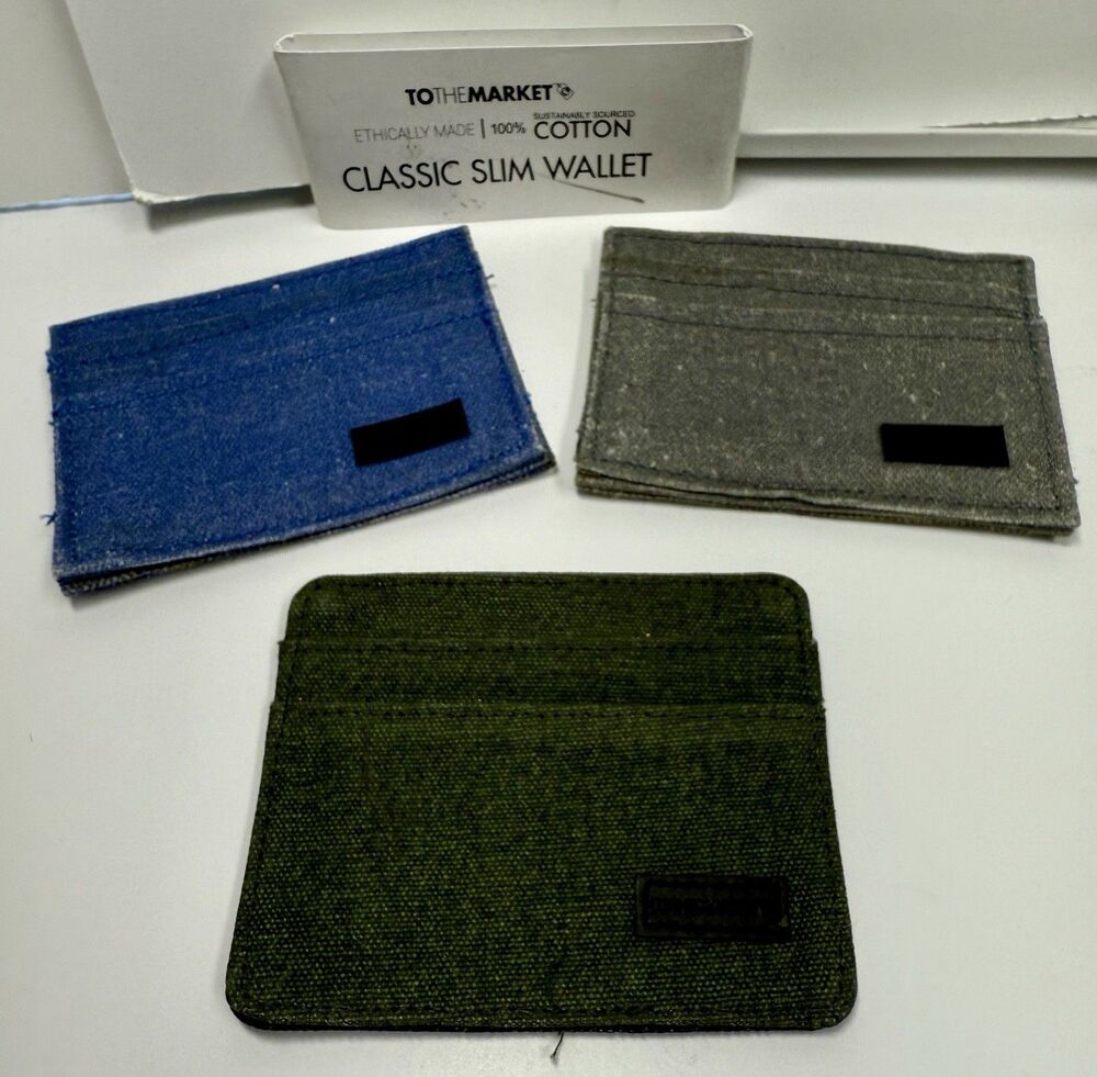 TO THE MARKET Lot Bundle Of 3 Denim Card Holder Unisex New